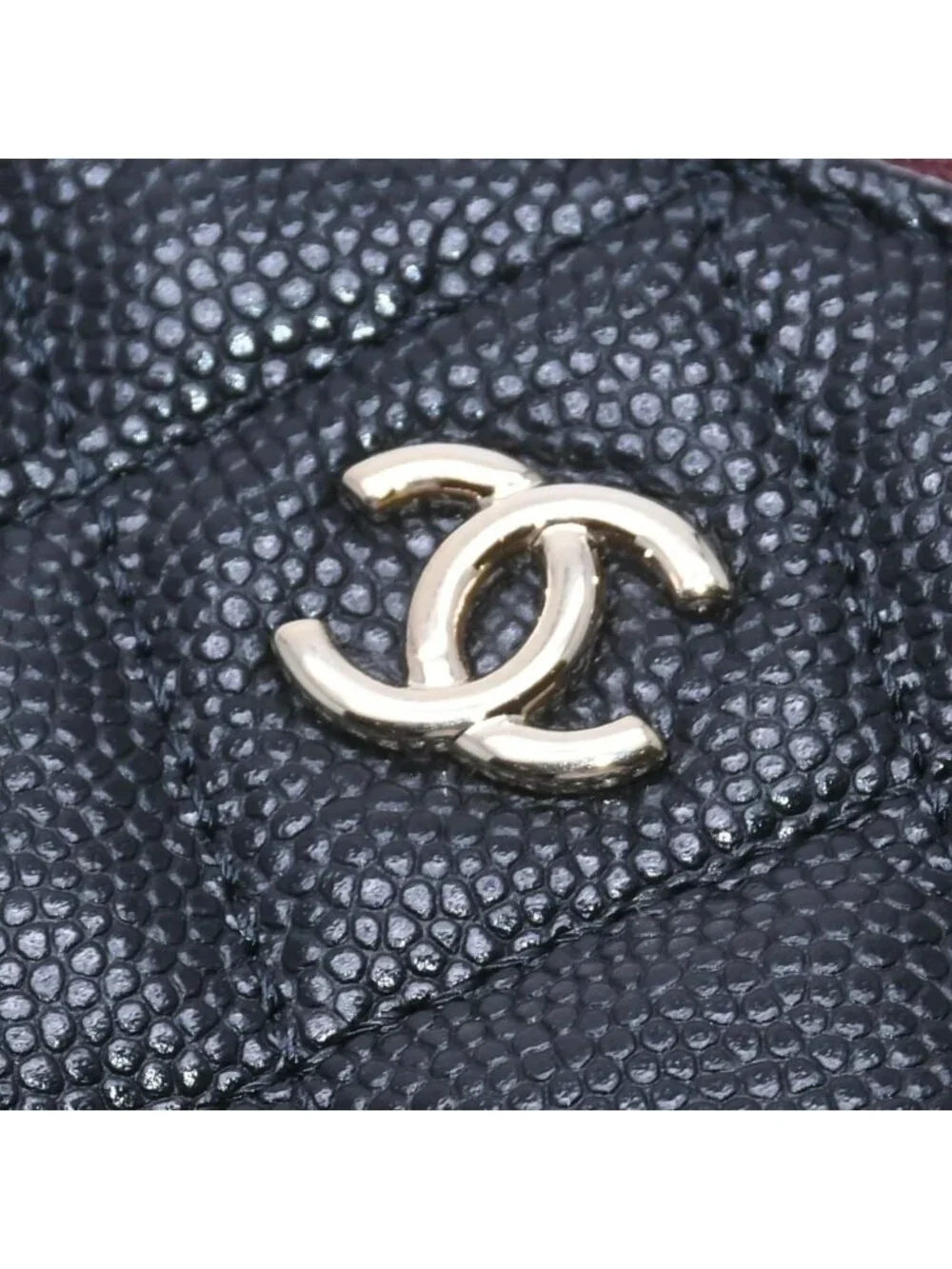 Chanel Classic Mini Pouch Stand CC Logo Caviar Leather